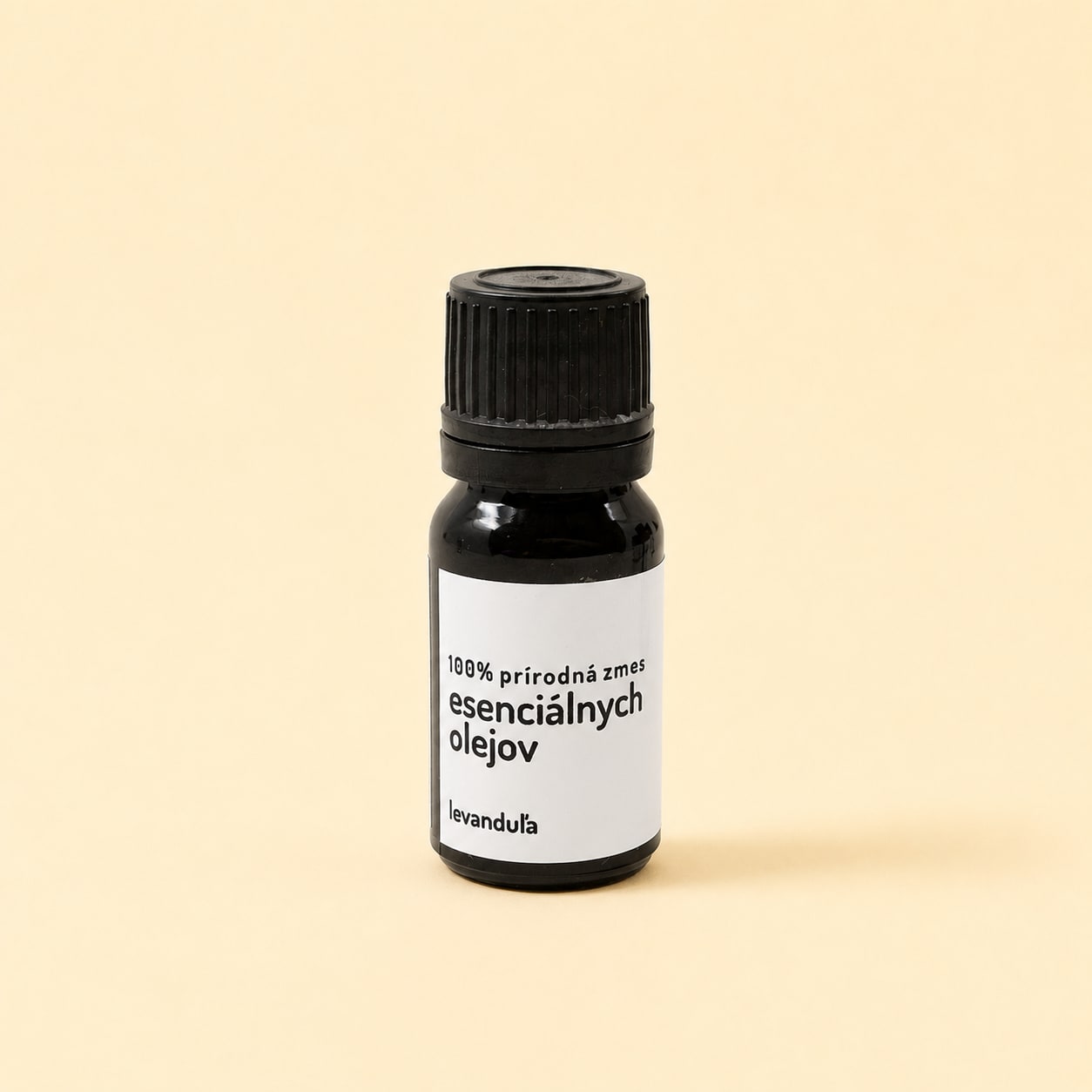 A bottle of lavender essential oil from our workshop